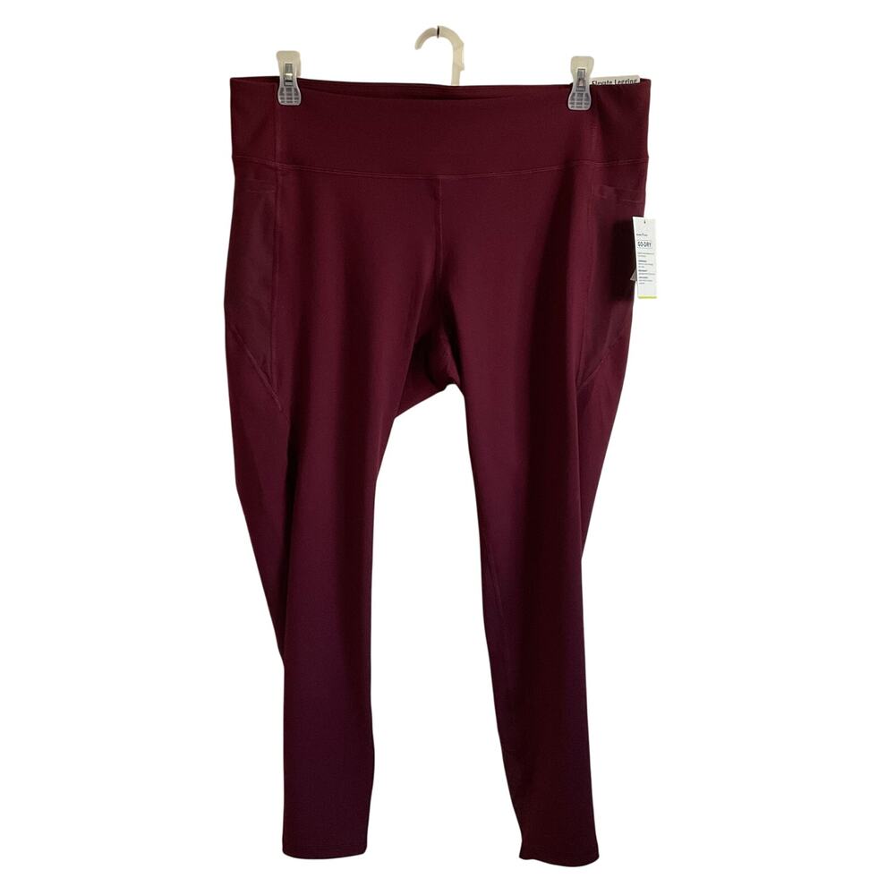 Old Navy Elevate Mid Rise Mesh Detail Wine‎ Burgundy Leggings - XXL - NEW